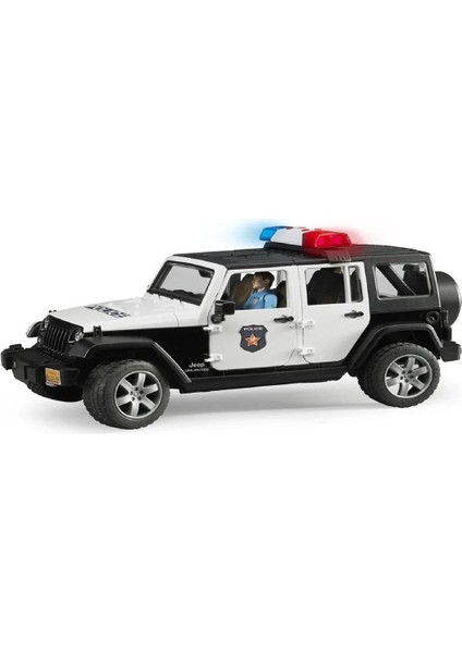 Jeep Wrangler U.R Polis Oyuncak Araba ve Memur Figürü – Açılır Kapı ve Kaput, Dayanıklı Plastik, 32.9x14.4x16.2 cm