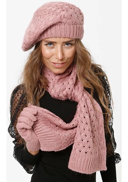 Kadın Atkı Bere Eldiven Set