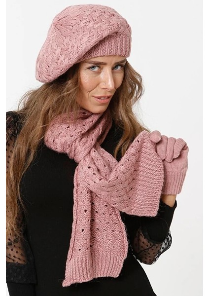 Kadın Atkı Bere Eldiven Set modelleri