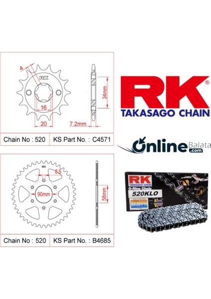 Bajaj Pulsar Ns 200 Rk Zincir Dişli Seti
