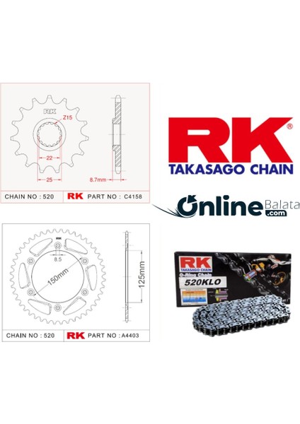 Ktm Exc 250 Rk Zincir Dişli Seti