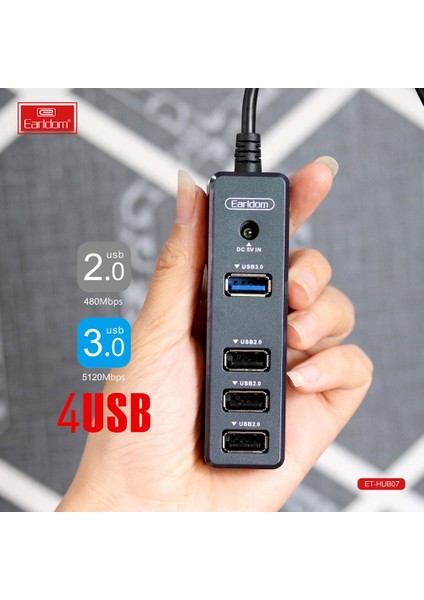 HUB07 Tak‑Çalıştır USB 3.0 + 3×USB 2.0 Hub – 4 Port USB Çoklayıcı modelleri