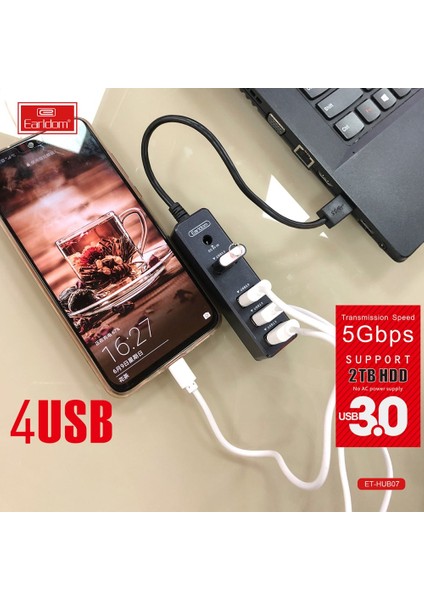 HUB07 Tak‑Çalıştır USB 3.0 + 3×USB 2.0 Hub – 4 Port USB Çoklayıcı fiyatları