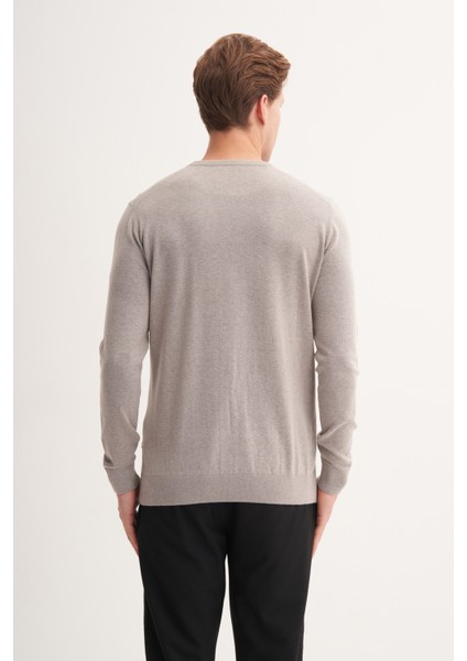 Slim Fit Soft Touch Kendinden Desenli Basic Bisiklet Yaka KAZAK-33050 fiyatları