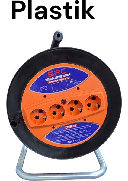 Boş Plastik Seyyar Kablo Makarası 4 Gözlü