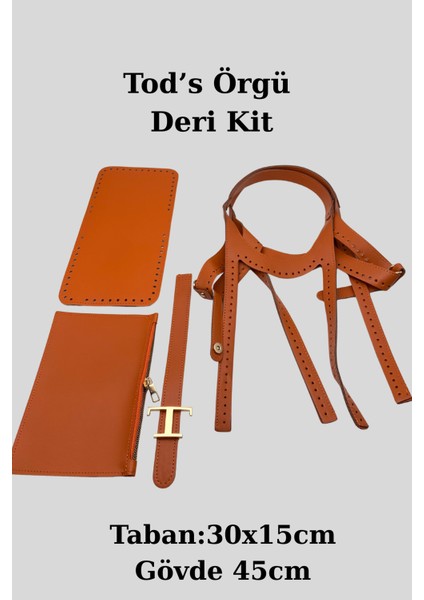 Tods Çanta Kiti Deri Örgü Kitituruncu Renk Ipsiz Tokalı Cüzdanlı 4lü Çanta Seti
