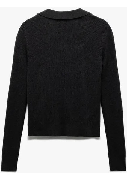 Polo Yaka Triko Antrasit Kadın Kazak 6WAK90122HT fiyatları