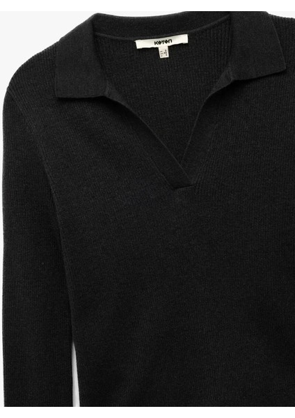 Polo Yaka Triko Antrasit Kadın Kazak 6WAK90122HT indirimleri