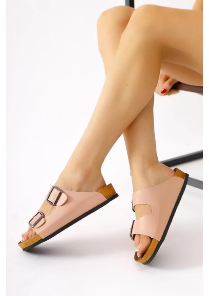 Angel Unisex Ortopedik Tabanlı Terlik Çift Bantlı Tokalı Günlük Rahat Ev & Dışarı Terliği