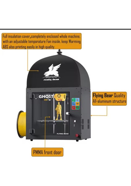 Flyıng Bear Ghost 6 3D Yazıcı , Çift Doğrudan Ekstruder ile Yüksek Presicion Makinesi