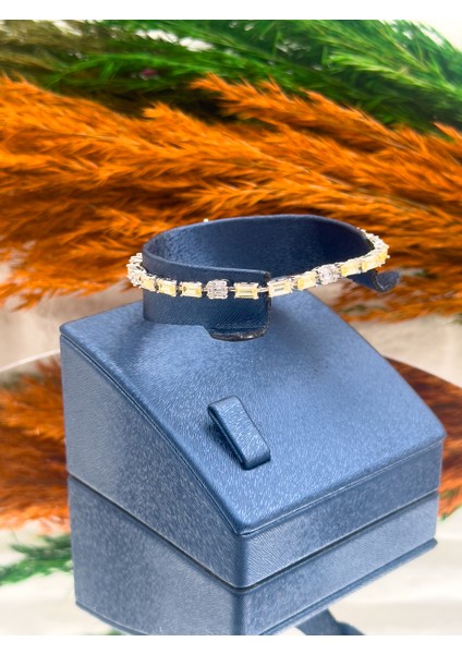 925 Ayar Gümüş Sitrin Taşlı Baget Modeli Zarif Kadın Bileklik fiyatları