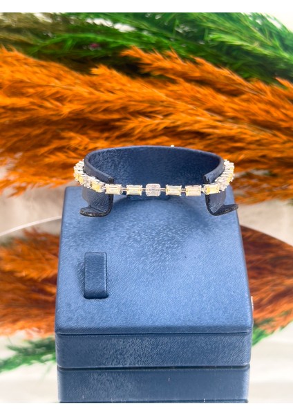 925 Ayar Gümüş Sitrin Taşlı Baget Modeli Zarif Kadın Bileklik modelleri