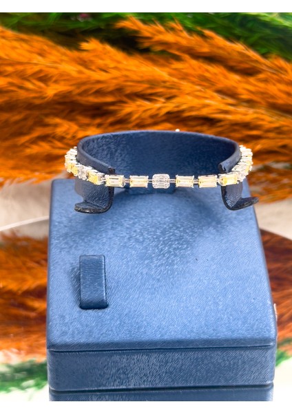 925 Ayar Gümüş Sitrin Taşlı Baget Modeli Zarif Kadın Bileklik fırsatları