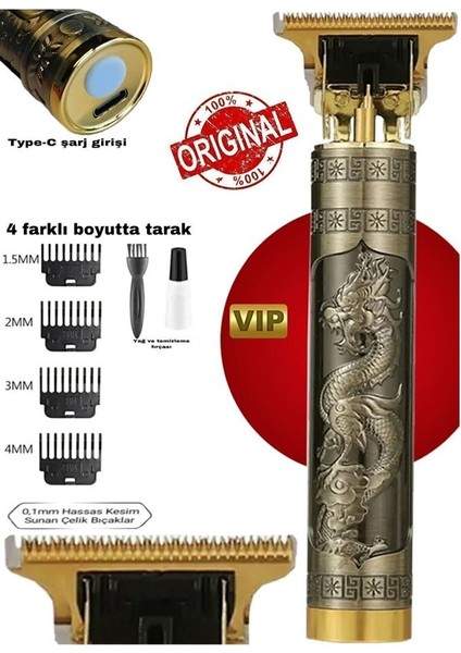 Çelik Kasa Profesyonel Saç Sakal Ense Çizim Tüm Vücut Tüyü Lazer Öncesi Tıraş Makinesi