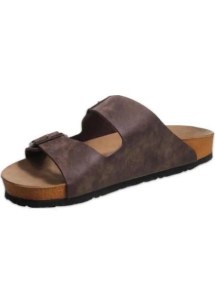 Madrid Unisex Ortopedik Tabanlı Terlik Çift Bantlı Tokalı Günlük Rahat Ev & Dışarı Terliği