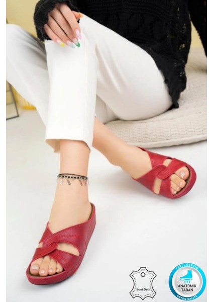 Putu Kadın Çapraz Konfor Modeli Günlük Ortopedik Terlik Anne Orta Yaş Genç Ev & Dışarı Terliği