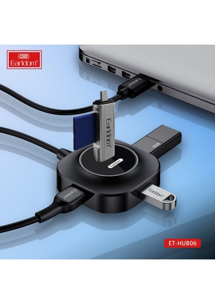 HUB06 USB 2.0 4 Port Hub – Tak-Çalıştır USB Çoklayıcı - Laptop ve Masaüstü Bilgisayar Uyumlu