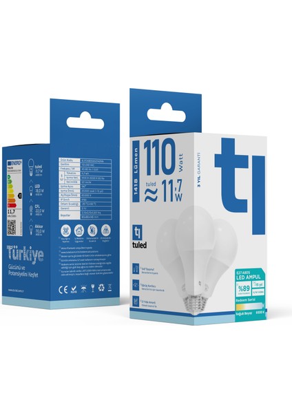 Redeem A80S E27 LED Ampul, Titreşimsiz, Göz Konforu, Tekli, 1418 Lümen, Soğuk Beyaz, 6500 Kelvin fiyatları