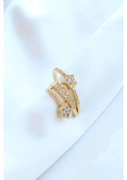 Çoklu Görünüm Zirkon Taşlı Yıldız Model Earcuff Kıkırdak Küpe