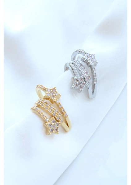 Çoklu Görünüm Zirkon Taşlı Yıldız Model Earcuff Kıkırdak Küpe fiyatları