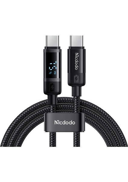 Type-C to Type-C 60W PD Ekranlı Hızlı Şarj ve Data Kablosu 1.2m Siyah CA-5780