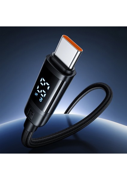Type-C to Type-C 60W PD Ekranlı Hızlı Şarj ve Data Kablosu 1.2m Siyah CA-5780 fırsatları