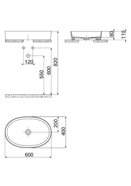 LP160 Loop Oval Çanak Lavabo 40X60 cm Kömür Karası-Mat Siyah fiyatları