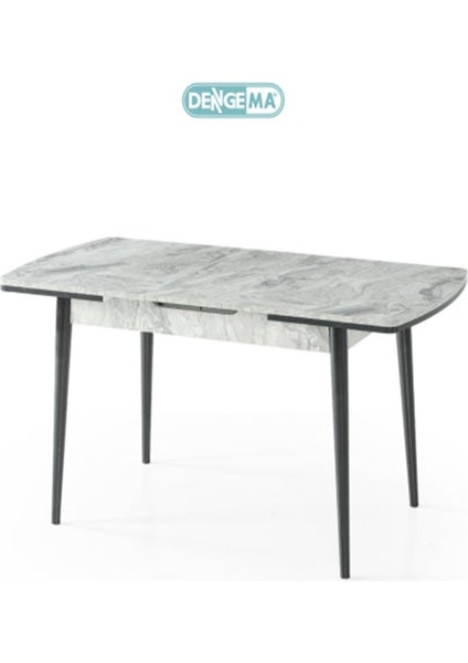 Berlin Açılır Dikdörtgen Masa – Gri Mermer, Siyah Ayak, 80×130 → 160 cm (Sandalyesiz, 4–6 Kişilik) fiyatları