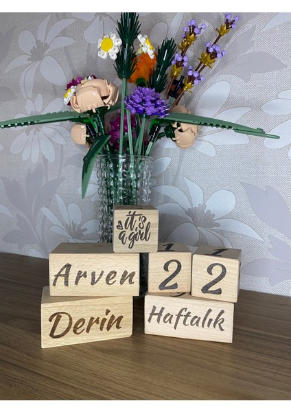 Ikiz Bebekler Için Anne Bebek Anı Küpü 10'lu Set Isme Özel Lazer Yazım indirimleri