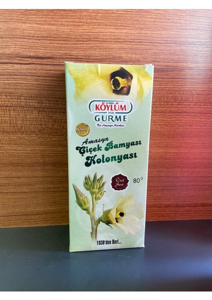 Amasya Çiçek Bamyası Kolonyası 80 Derece 200 ml Cam Şişe