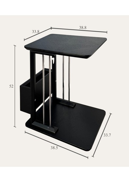 Kare Siyah Kılçıklı Sehpa – Dergilikli, Modern Tasarım