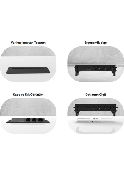 Masaya Gömme Bas-Aç Priz Kutusu fırsatları