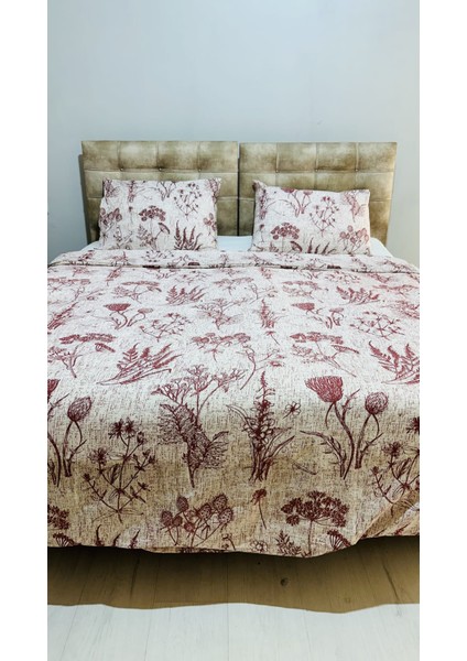 Kırmızı Gül Desenli Çift Kişilik Nevresim Takımı