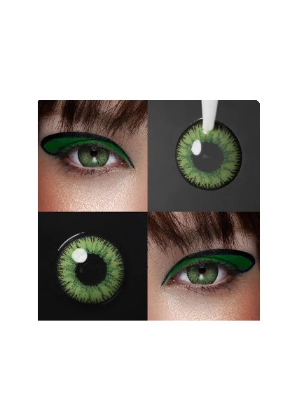 Freshshow Renkli Yıllık Lens Gemstone Green / Lens Kabı / Lens Suyu