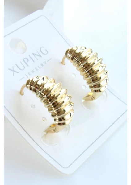 Burgu Tasarım Xuping 14 K Gold Kadın Çelik Küpe