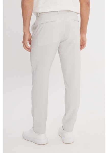 Slim Fit Dar Kesim Beli Bağlamalı Çizgili Yan Cepli Casual Jogger Pantolon