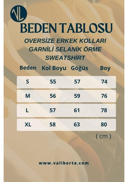 Oversize Erkek Kolları Garnili Selanik Örme Erkek Sweatshirt - Ekru