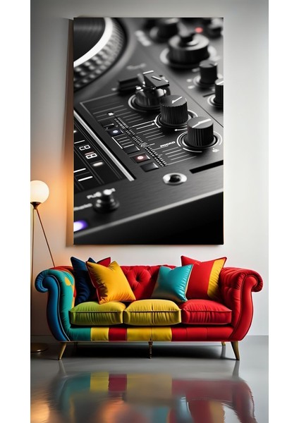 Dj Turntable Ev Duvar Salon Güzellik Salonu Ofis Dükkan Dekarasyon Kanvas Tablo