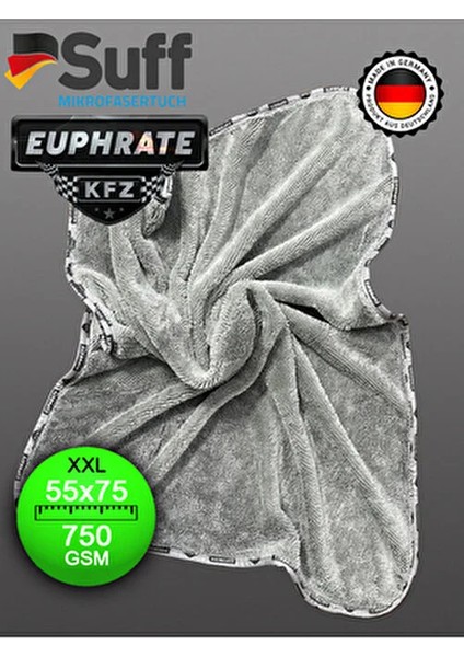 75X55CM Alman Üretim 750 Gsm Tank Bezi Gri-Mavi Renk 1 Adet