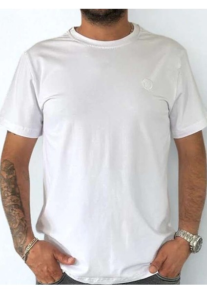 Regular Fit Bisiklet Yaka %100 Pamuk Kısa Kol Unisex Basic Beyaz Tişört