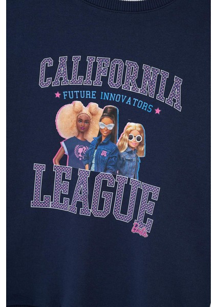 Lacivert Barbie Lisans Baskılı Sweatshirt modelleri