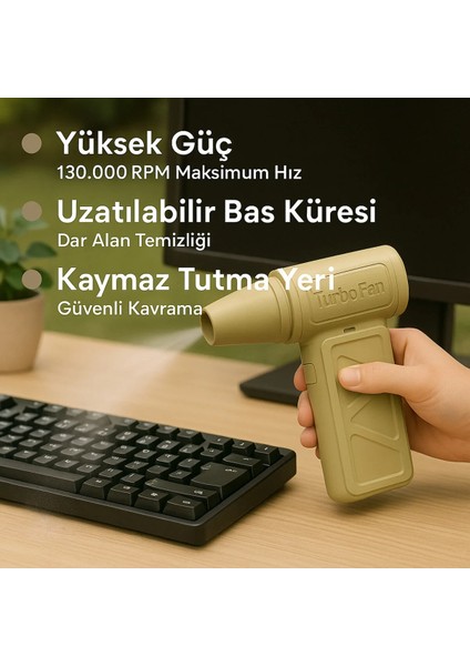Turbo Fan 130.000 Rpm Hızlı Elektrikli Hava Üfleyici – Taşınabilir Temizlik Cihazı