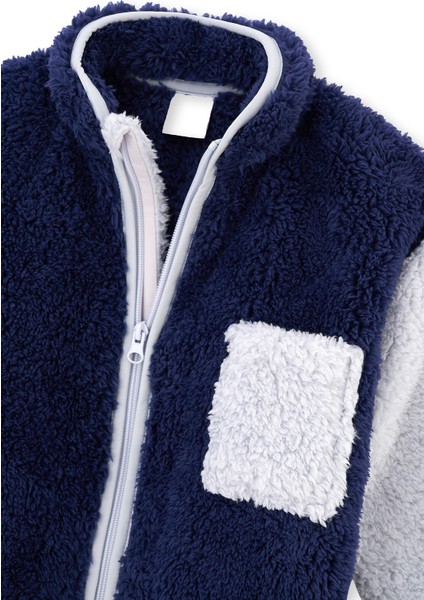 Lacivert Cep Detaylı Unısex Şerpa Sweatshırt fiyatları