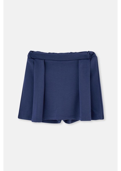 Lacivert Interlok Şort Etek