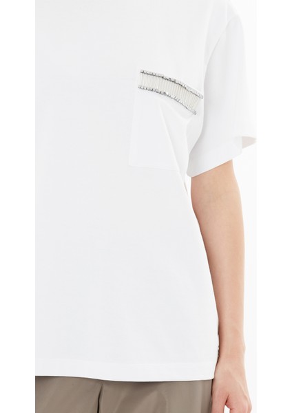 Cep Detayı Aksesuar Işlemeli T-Shirt modelleri