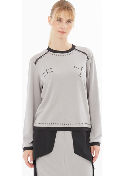 Çoban Dikiş Detaylı Nakışlı Bluz