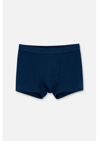 Lacivert 5210 Düz Pamuk Boxer