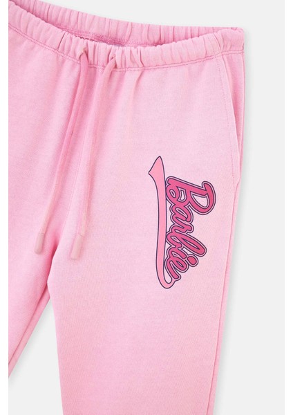 Pembe Barbie Baskılı Üç Iplik Eşofman Altı modelleri