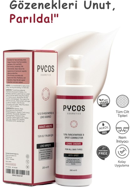 Pycos Cosmetıcs Niacinamide %10 Leke Karşıtı ve Gözenek Sıkılaştırıcı Krem 200 ml fırsatları