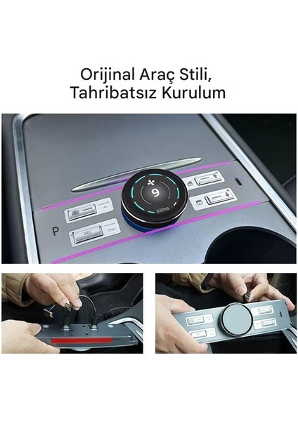 Tesla Model 3/Y İçin Akıllı LCD Kontrol Modülü – Çift Ekran, Hız Göstergesi, Kısayol Tuşları ve Hızlı Şarj Desteği
